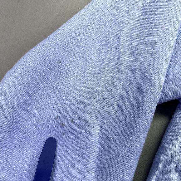 Finest Pure 100% Linen Classic Fit Long Sleeve Button Shirt Blue Men's Sz L - Picture 4 of 14